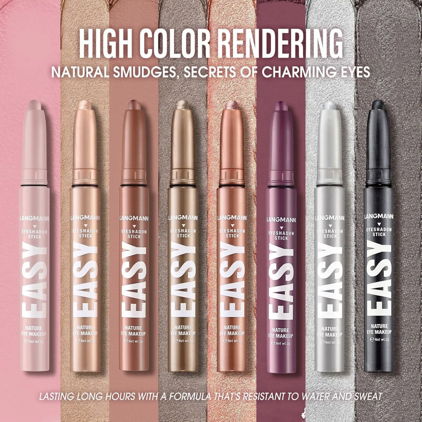 Metallic Pearlescent Eye Shadow Stick Shimmer Blue Eyeshadow Cream