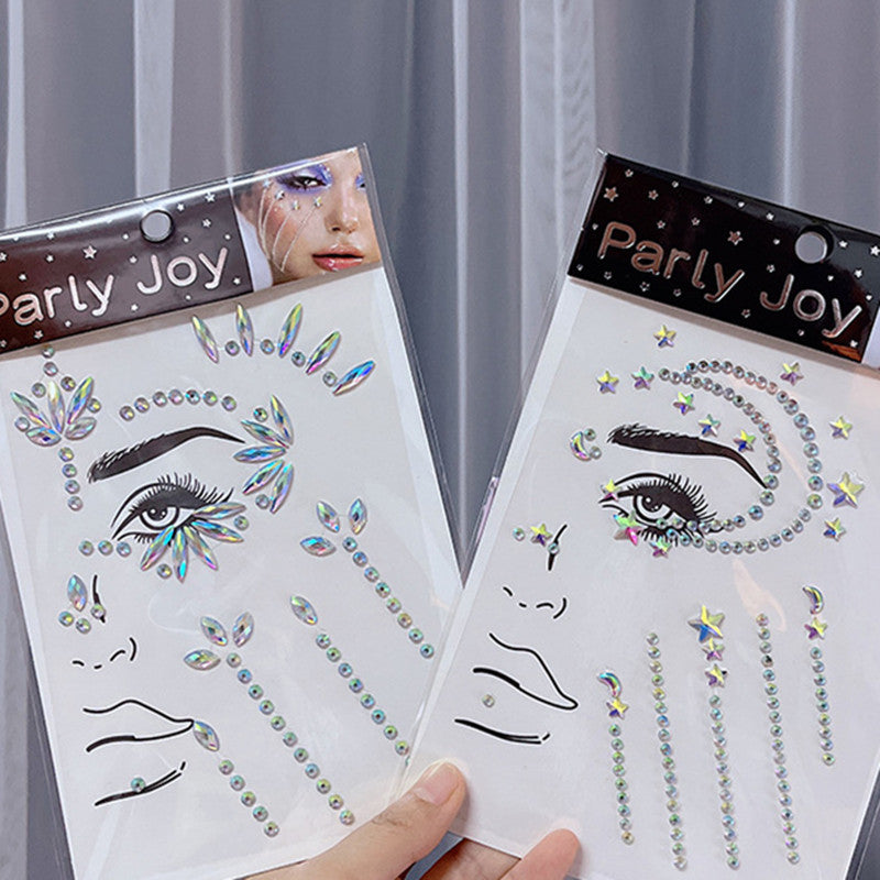 Glitter Face Jewelry Sticker Face Jewels Diamond Makeup Art Eyeliner Temporary Tattoo Party Bady Makeup Tools Eye Rhinestones