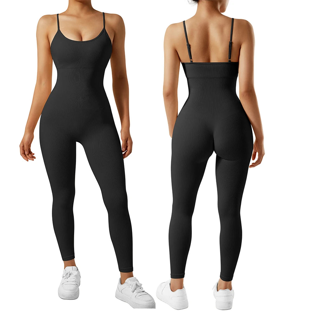 Women Bodysuit Jumpsuit All Season Romper Overalls Sportswear Fashion Streetwear Overalls One Piece Fitness Sports Bodysuits