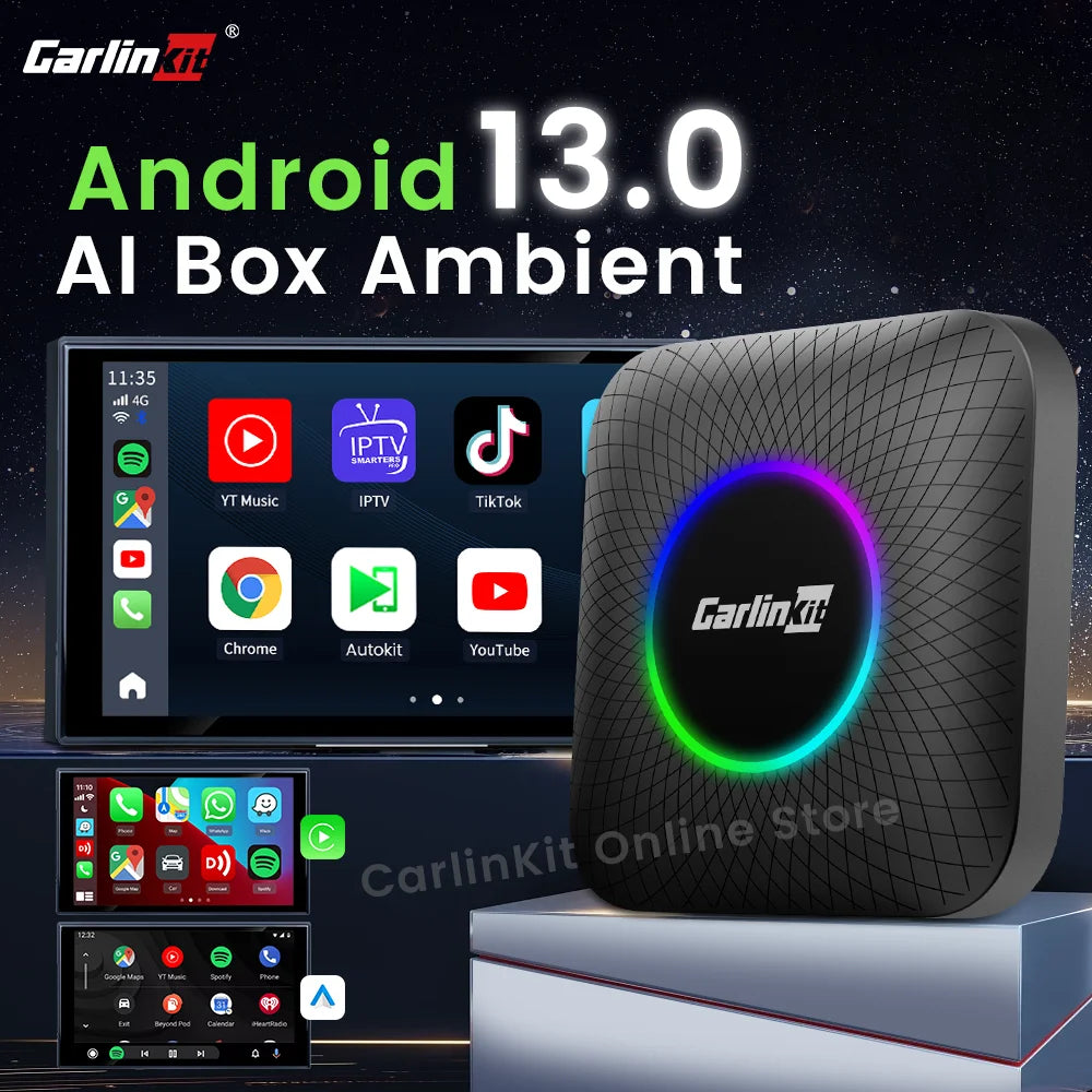 CarlinKit Android 13 Tv Box 8 Core CarPlay Android Auto Wireless Adapter Support Toyota Youtube Netfilx IPTV Spotify