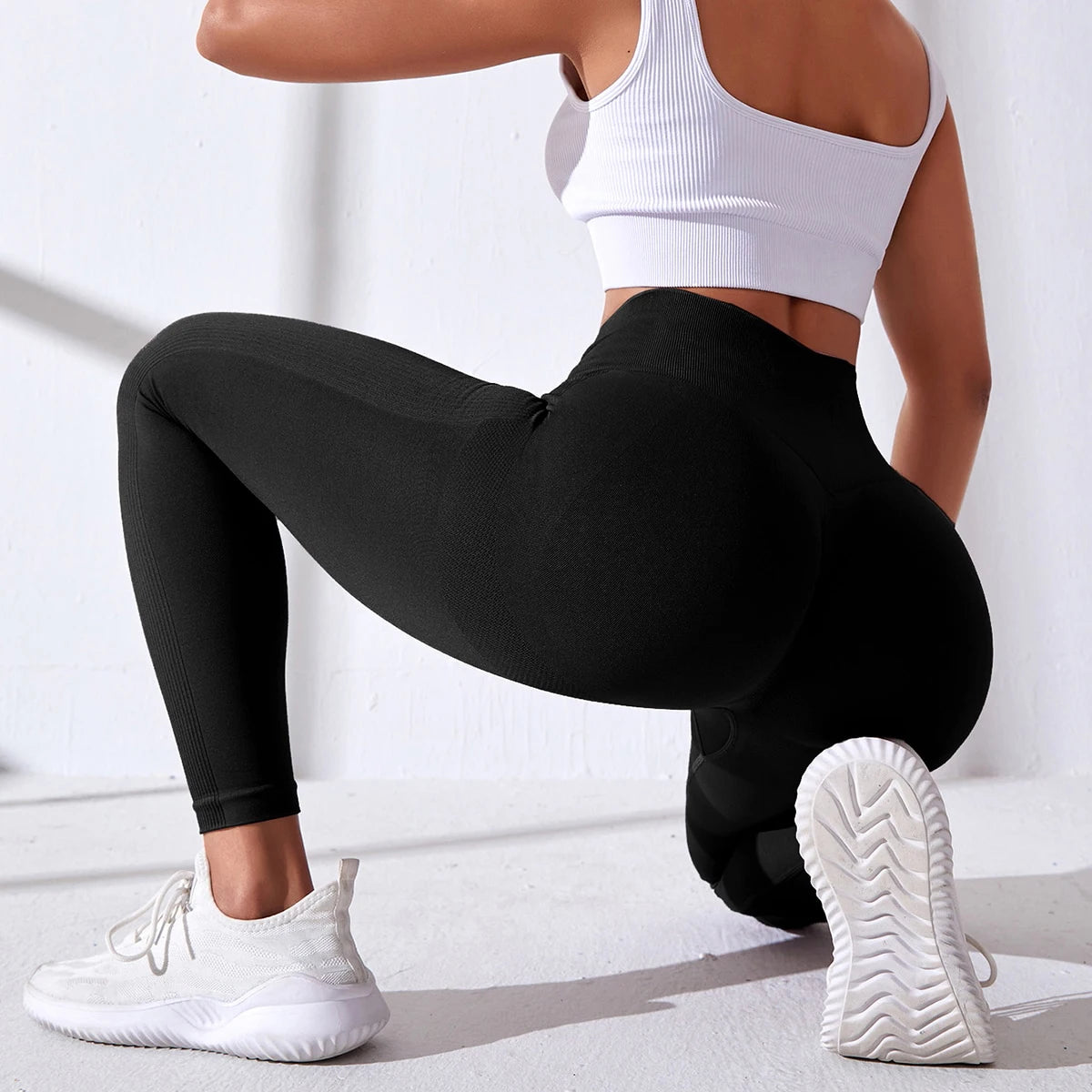 Gradient Leggings Fitness Women High Waist Workout Jogging Leggins Push Up Pants Gym Tights Stretch Energy Sportswear