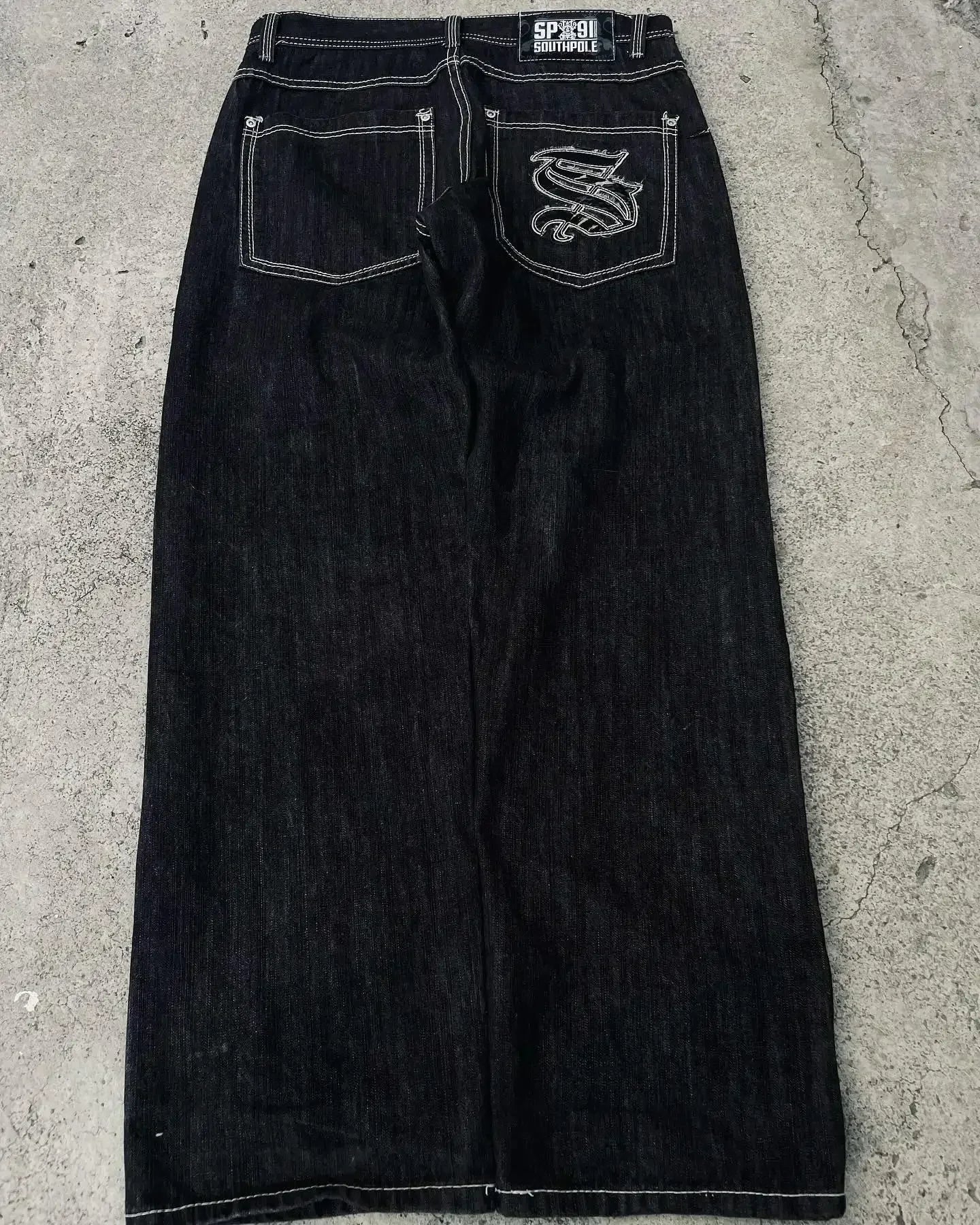 Y2K American Trendy Jeans Retro Gothic Graphic Embroidery Loose men s Jeans Harajuku Hip Hop Street Wide Leg Jeans Pants