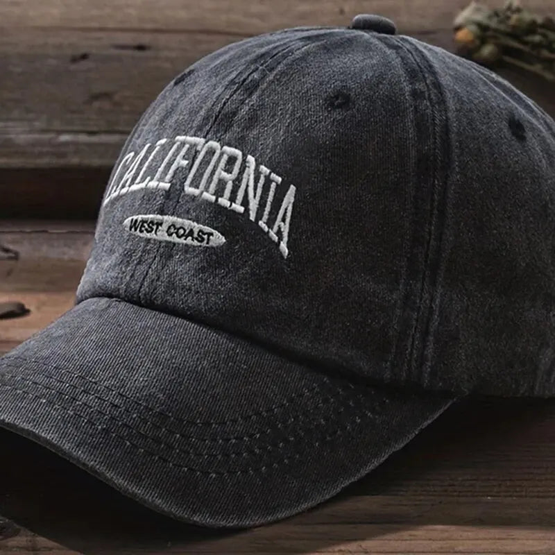 Cotton Retro Vintage Baseball Cap Men Women Denim Embroidered Letters