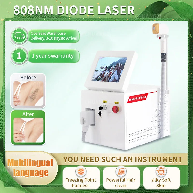 3000W 3 Wavelength 808 Diode Laser Hair Removal Machine Ice Titanium Permanent Painless Physical Body Care Depilation Epilator