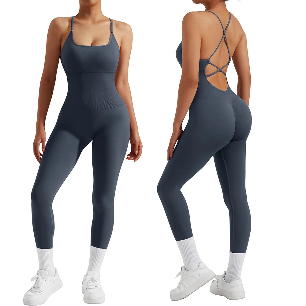 Women Bodysuit Jumpsuit All Season Romper Overalls Sportswear Fashion Streetwear Overalls One Piece Fitness Sports Bodysuits