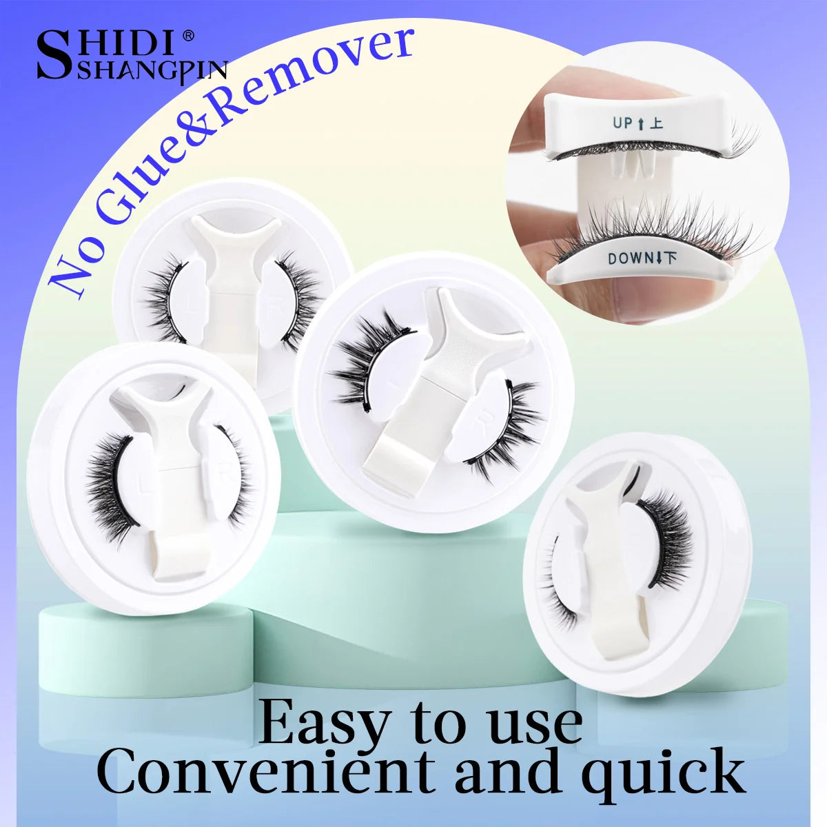 1 Pair Magnetic False Eyelashes Handmade 3D Natural False Eyelashes Reusable Magnetic Eyelashes Tweezers Set Makeup Tools
