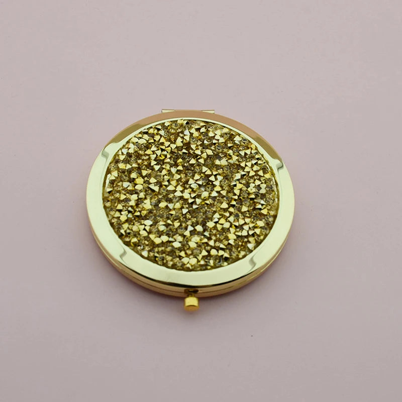 Compact Mirror Travel Exquisite Makeup Tools Round Portable Folding Makeup Mirror Put In Pocket Double-sided Mirror