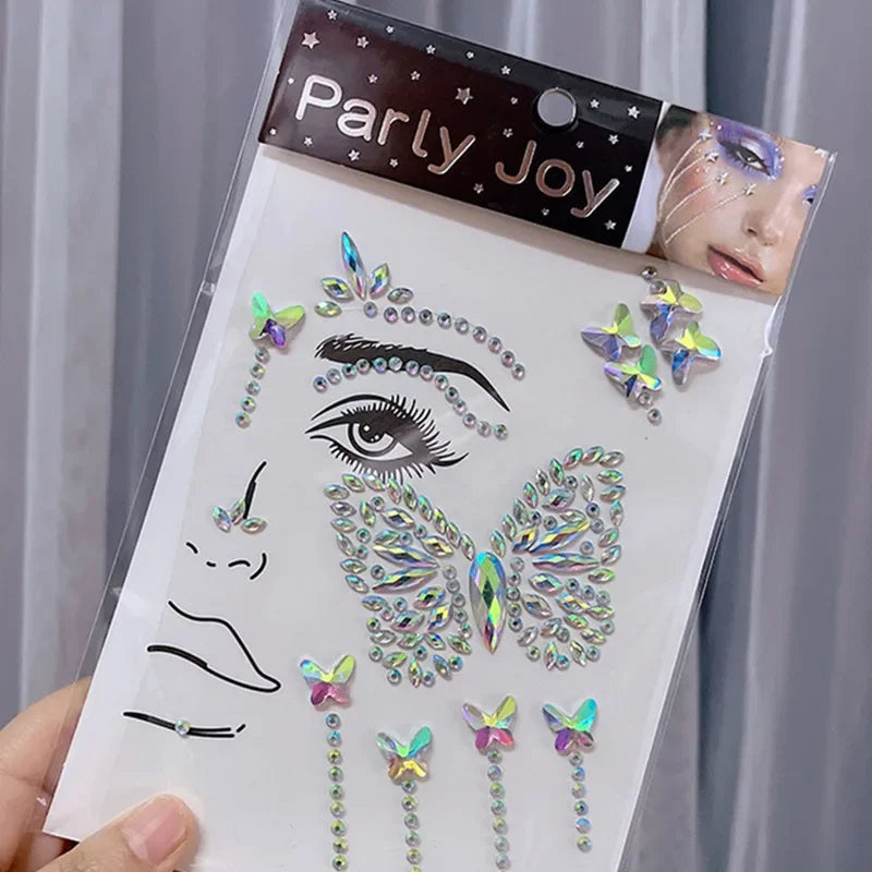 Glitter Face Jewelry Sticker Face Jewels Diamond Makeup Art Eyeliner Temporary Tattoo Party Bady Makeup Tools Eye Rhinestones
