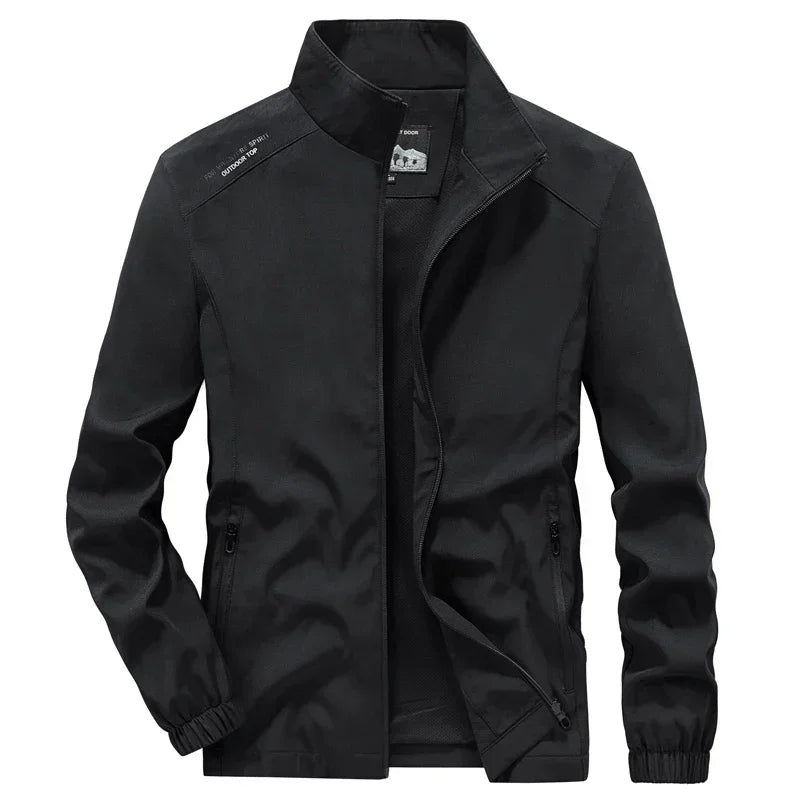 Men's Spring Autumn Lightweight Varsity Jacket Windbreaker Bomber Jacket Windproof Gym Sport Hiking Fishing Camping Coat Outwear