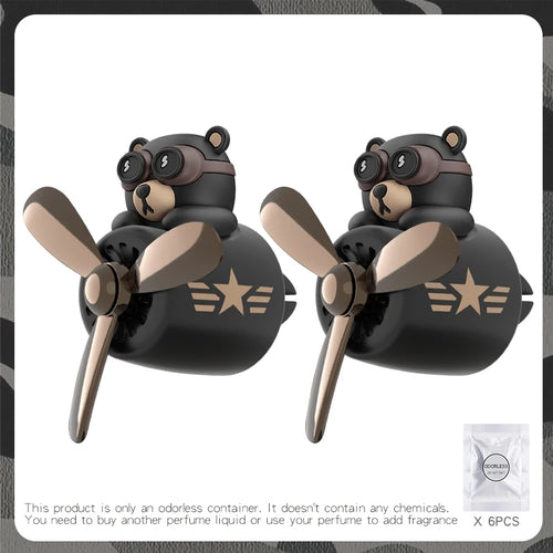 Odorless DIY perfume ornament airplane pilot bear car air freshener