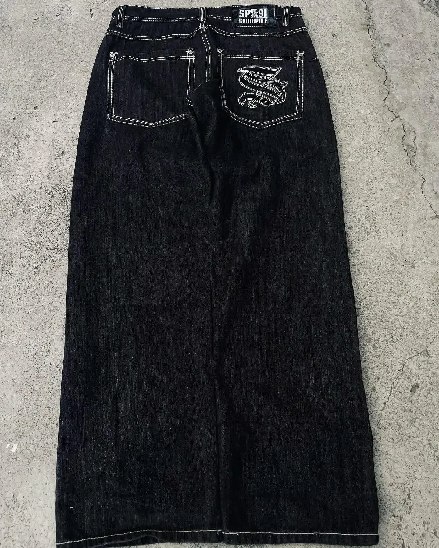 Y2K American Trendy Jeans Retro Gothic Graphic Embroidery Loose men s Jeans Harajuku Hip Hop Street Wide Leg Jeans Pants