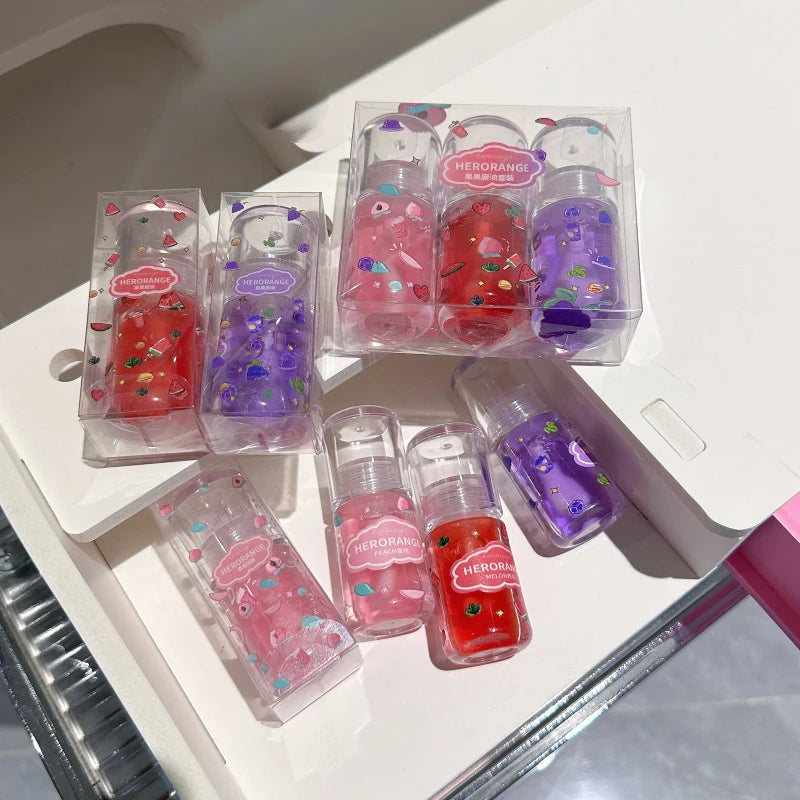 Peach Grape Fruit Lip Oil Crystal Jelly Transparent Lip Gloss