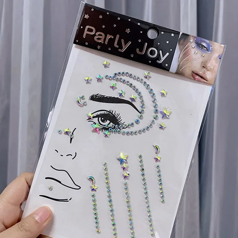 Glitter Face Jewelry Sticker Face Jewels Diamond Makeup Art Eyeliner Temporary Tattoo Party Bady Makeup Tools Eye Rhinestones
