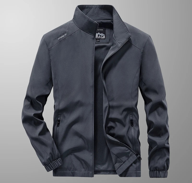 Men's Spring Autumn Lightweight Varsity Jacket Windbreaker Bomber Jacket Windproof Gym Sport Hiking Fishing Camping Coat Outwear