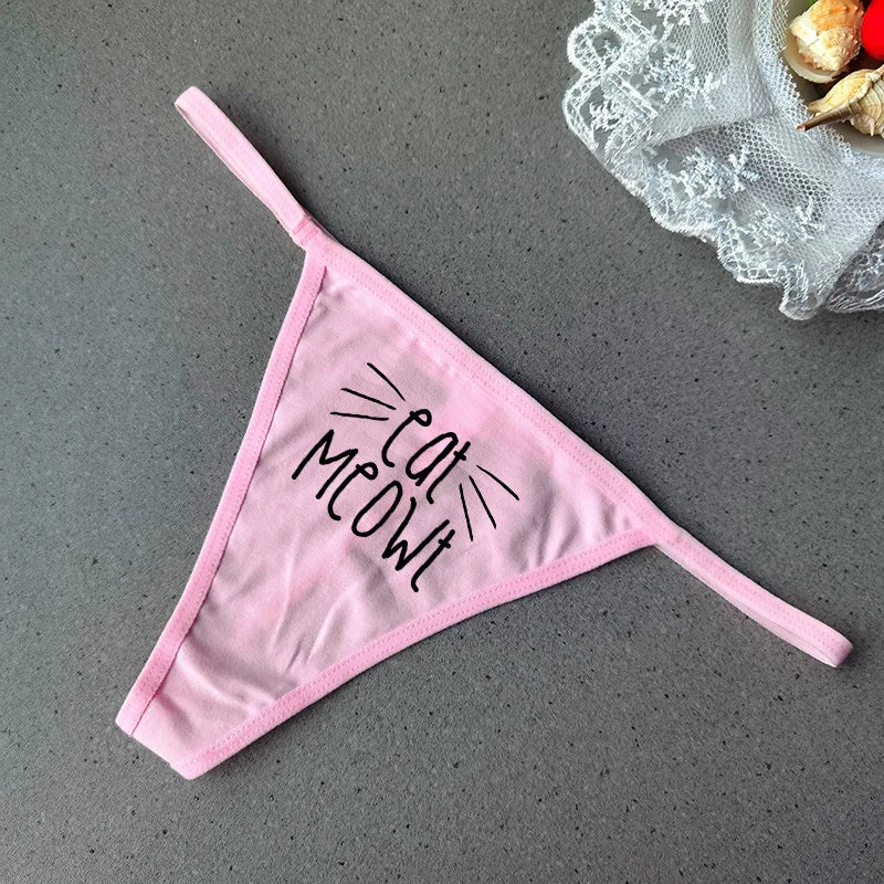 Female Cotton T Back Panties Underwear Customized G String Women Low Waist Thong Underwear Sexy Lingerie Plus Size