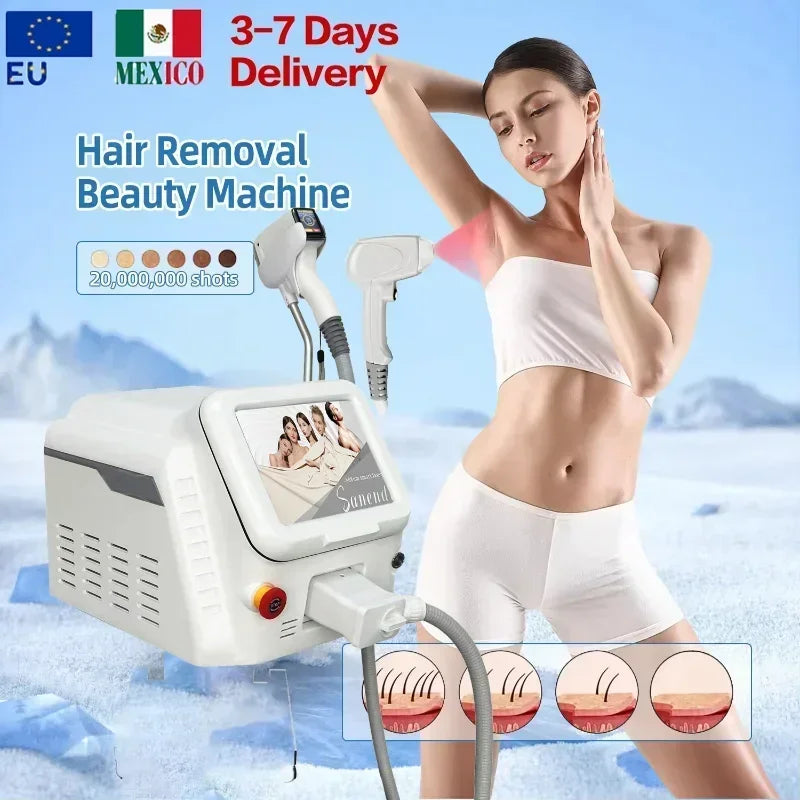 Portable Diode Laser Hair Removal Machine Professional depiladora Epilator For women Equipment Titanium 4 wavelength Laser