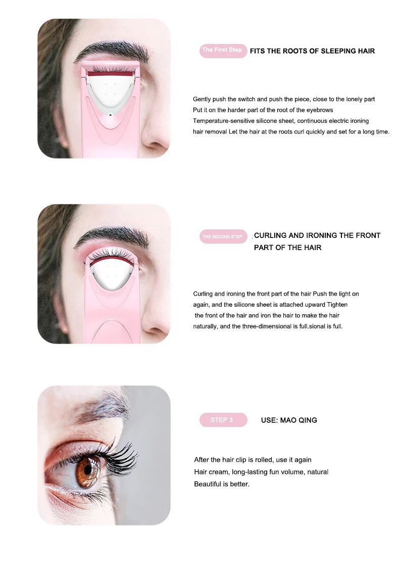 Portable Electric Heated Eyelash Modeler, Heated Eye Lash, Durable, Curls, Thermal Curler, Makeup Tools
