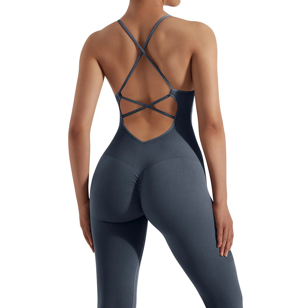 Women Bodysuit Jumpsuit All Season Romper Overalls Sportswear Fashion Streetwear Overalls One Piece Fitness Sports Bodysuits