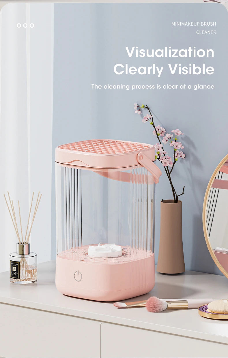 Electric Makeup Brush Cleaner Makeup Brushes Drying Rack UV Sterilization Quick Drying Brush Washers Automatic Wash Makeup Tools