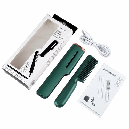 Electric Hair Straightener Brush Comb Mini Hair Curler