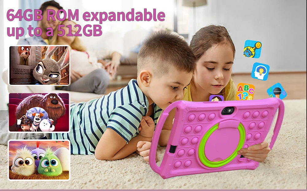 7.0 Inch Tablet PC Quad Core 4GB RAM 64GB ROM Children's best Gifts Android 12 Kids Game Educational Learning Tablets