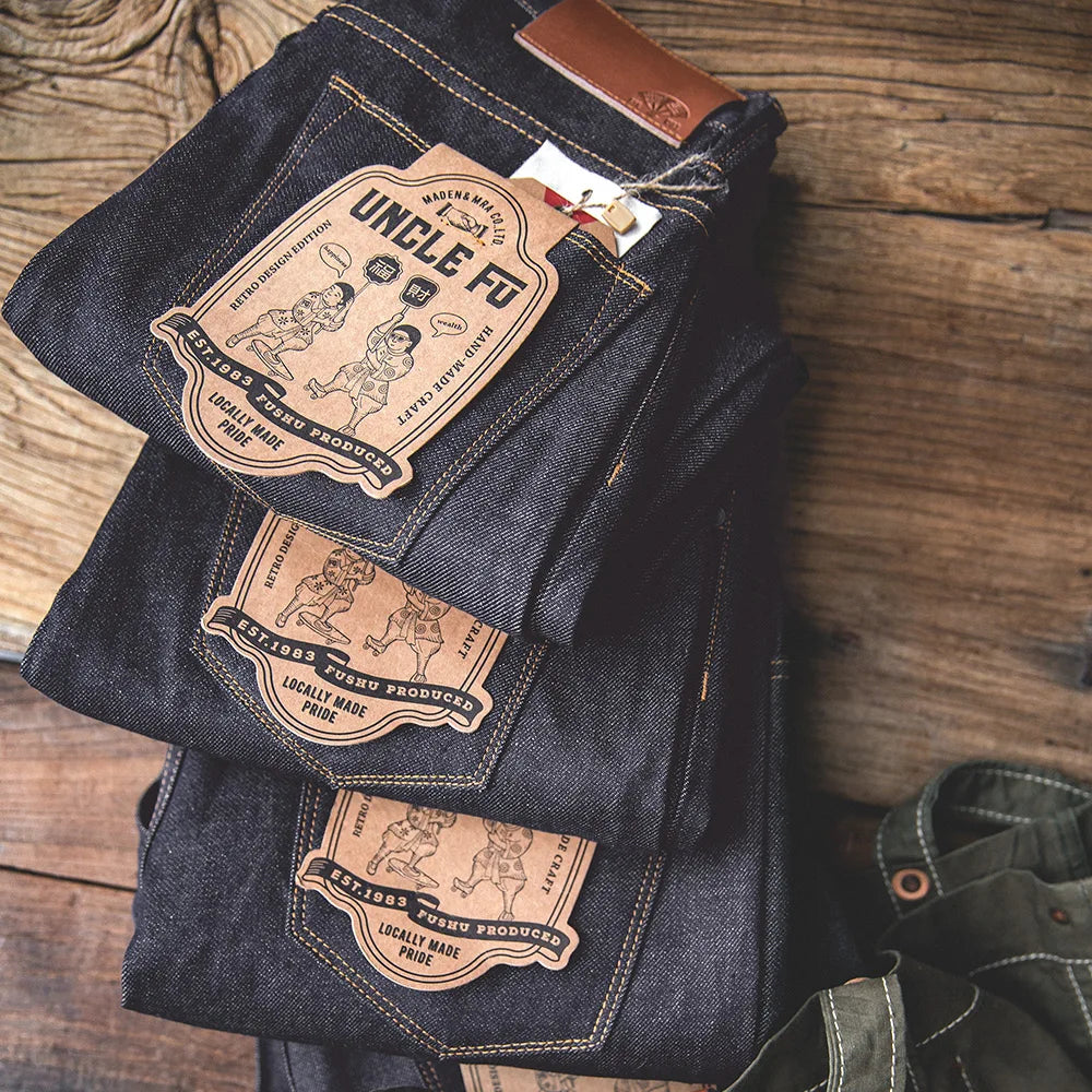 Maden Retro 11.6oz Selvedge Raw Denim Jeans Tapered Regular Fit Cotton