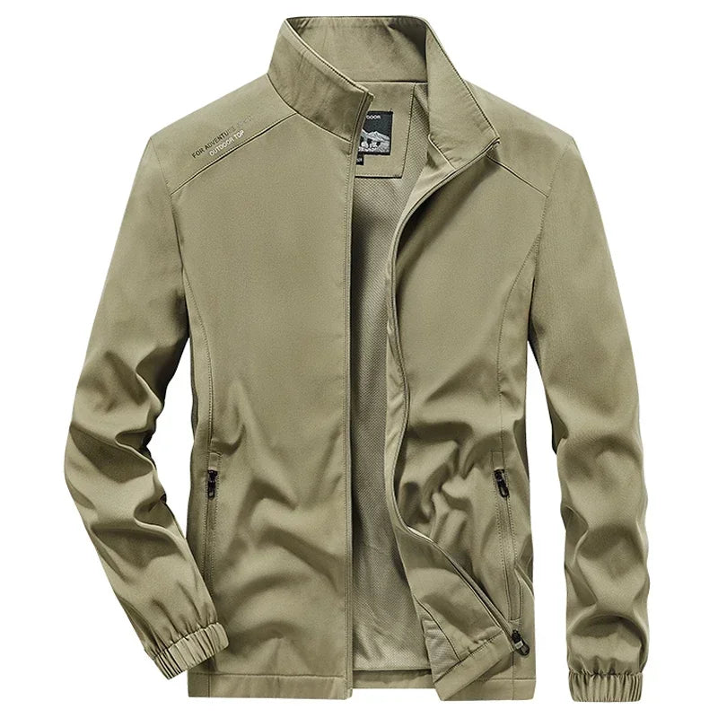 Men's Spring Autumn Lightweight Varsity Jacket Windbreaker Bomber Jacket Windproof Gym Sport Hiking Fishing Camping Coat Outwear