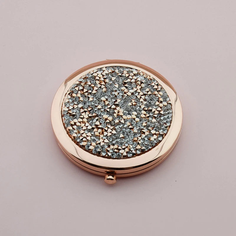 Compact Mirror Travel Exquisite Makeup Tools Round Portable Folding Makeup Mirror Put In Pocket Double-sided Mirror