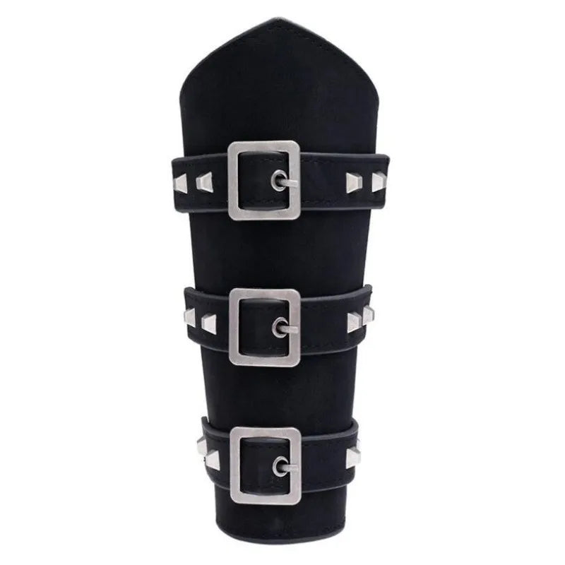 Punk Hip Hop 1Pc Cosplay Leather Armor Arm Cosplay Bracer Pirate Knight Gauntlet Wristband Bracer Accessories New Men's Bracelet