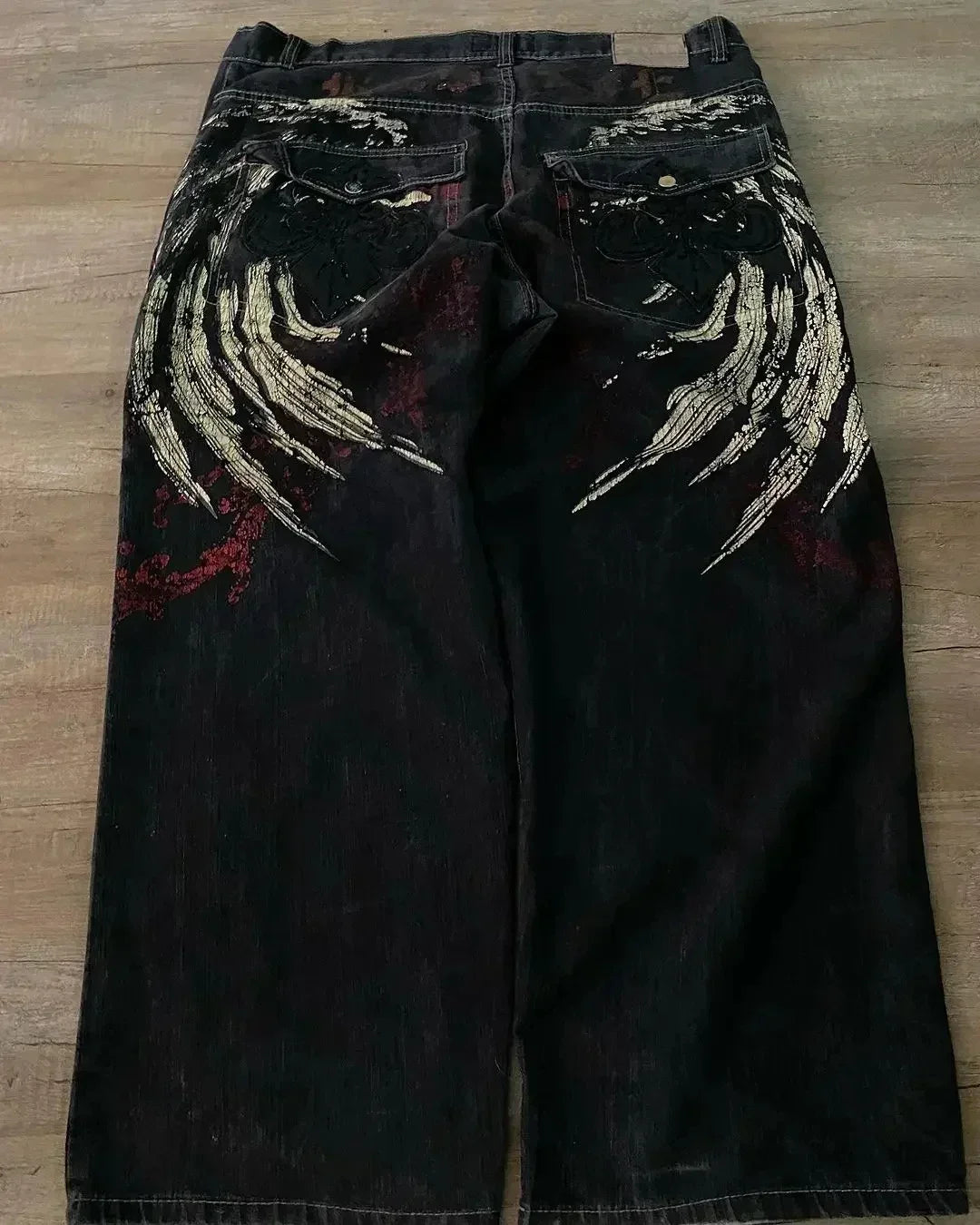 Y2K American Trendy Jeans Retro Gothic Graphic Embroidery Loose men s Jeans Harajuku Hip Hop Street Wide Leg Jeans Pants