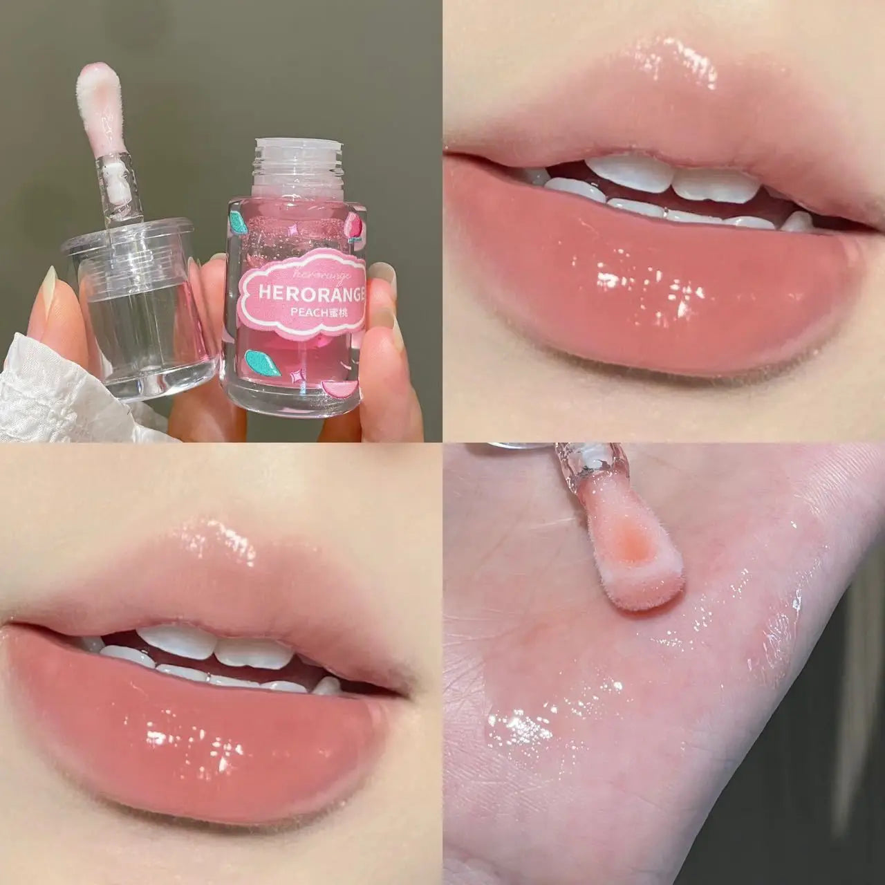 Peach Grape Fruit Lip Oil Crystal Jelly Transparent Lip Gloss