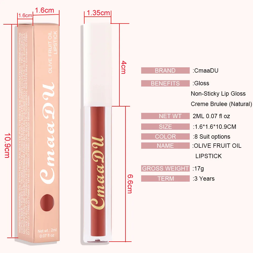 CmaaDu Hydrating Mirror Glossy Liquid Lipstick Lip Gloss Moisturizing
