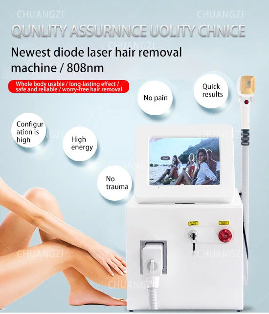 3000W 3 Wavelength 808 Diode Laser Hair Removal Machine Ice Titanium Permanent Painless Physical Body Care Depilation Epilator