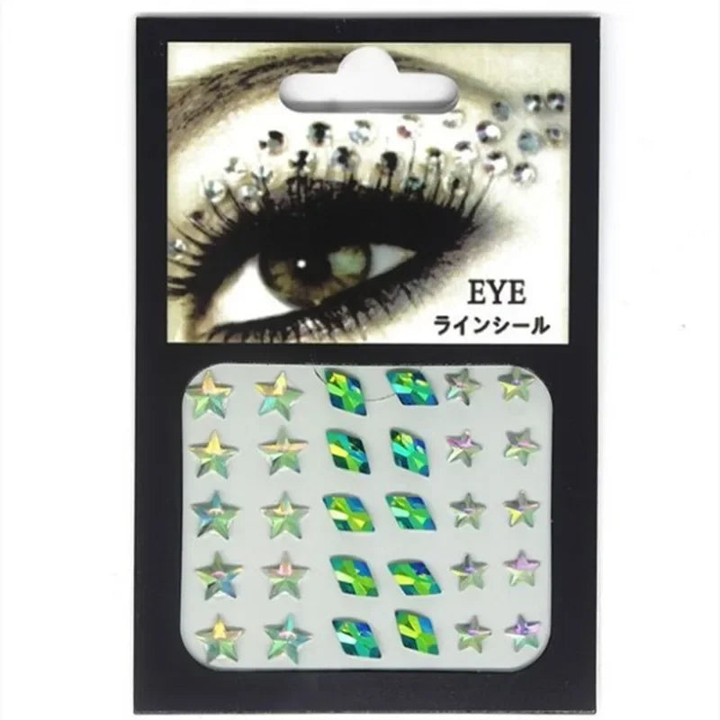 Glitter Face Jewelry Sticker Face Jewels Diamond Makeup Art Eyeliner Temporary Tattoo Party Bady Makeup Tools Eye Rhinestones