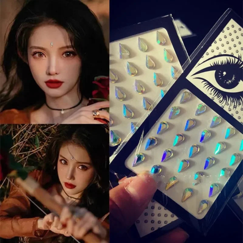 Glitter Face Jewelry Sticker Face Jewels Diamond Makeup Art Eyeliner Temporary Tattoo Party Bady Makeup Tools Eye Rhinestones
