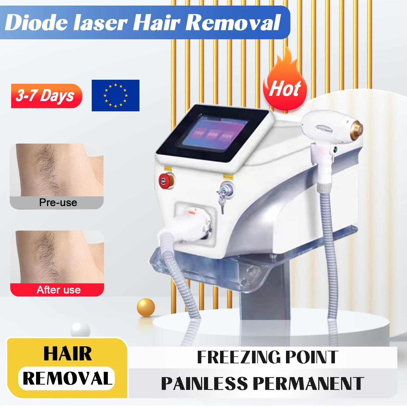 2025 New depiladora Diode Laser Hair Removal Machine Professional Laser Platinum Equipment Titanium Salon Spa Machine