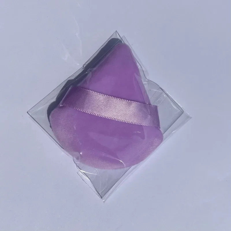 Triangle Velvet Powder Cosmetic Puff Colored Soft Smooth Dry Use Makeup Sponge Puff for Women Beauty Washable Face Makeup Tools