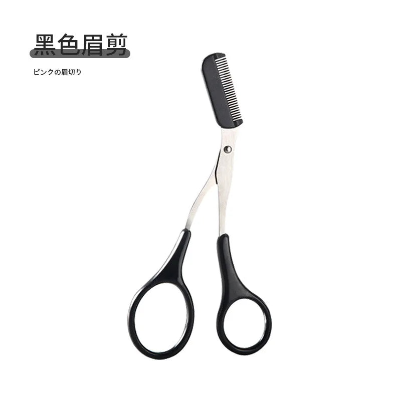Safe Eyebrow Trimmer Makeup Products Stainless Steel Eyebrow Scissors with Comb Hair Removal Shaver Eyebrow Shaping Makeup Tools