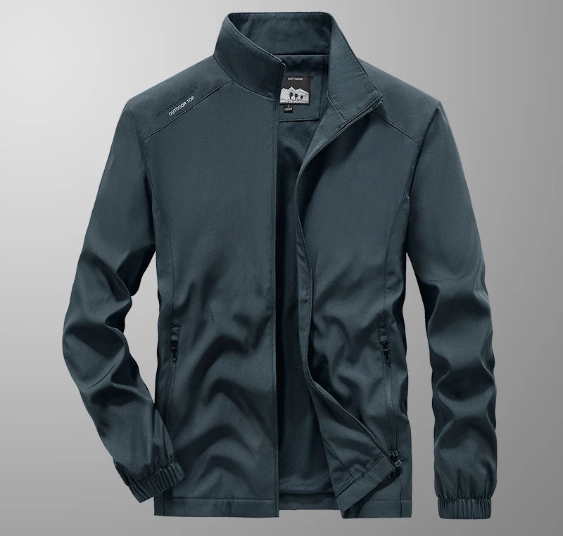 Men's Spring Autumn Lightweight Varsity Jacket Windbreaker Bomber Jacket Windproof Gym Sport Hiking Fishing Camping Coat Outwear