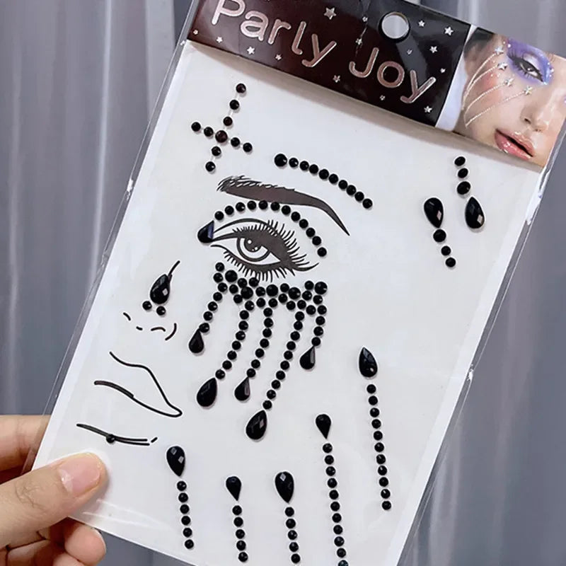 Glitter Face Jewelry Sticker Face Jewels Diamond Makeup Art Eyeliner Temporary Tattoo Party Bady Makeup Tools Eye Rhinestones