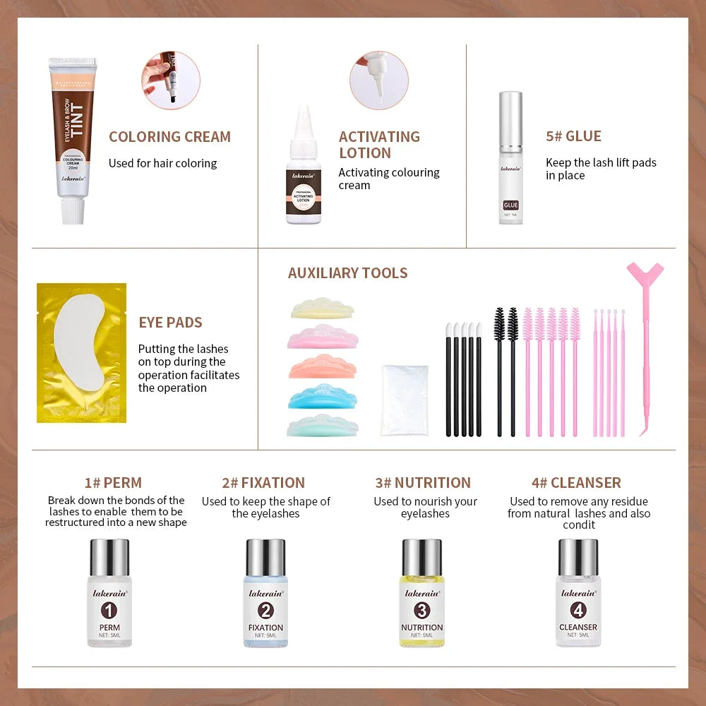 Lash Lift and Tint Kit Professional Eyelash Lifting Calia Perming Lashes Tint Brow Dye Eyes Makeup Tools Dropshipping