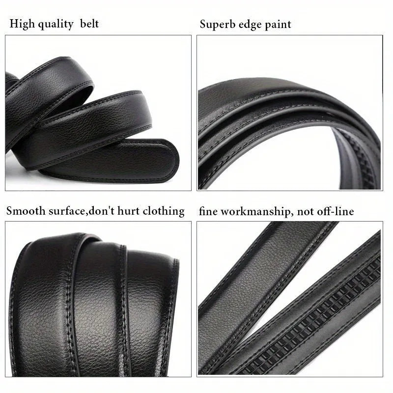 Men Belts Automatic Buckle Belt PU Leather High Quality For Men