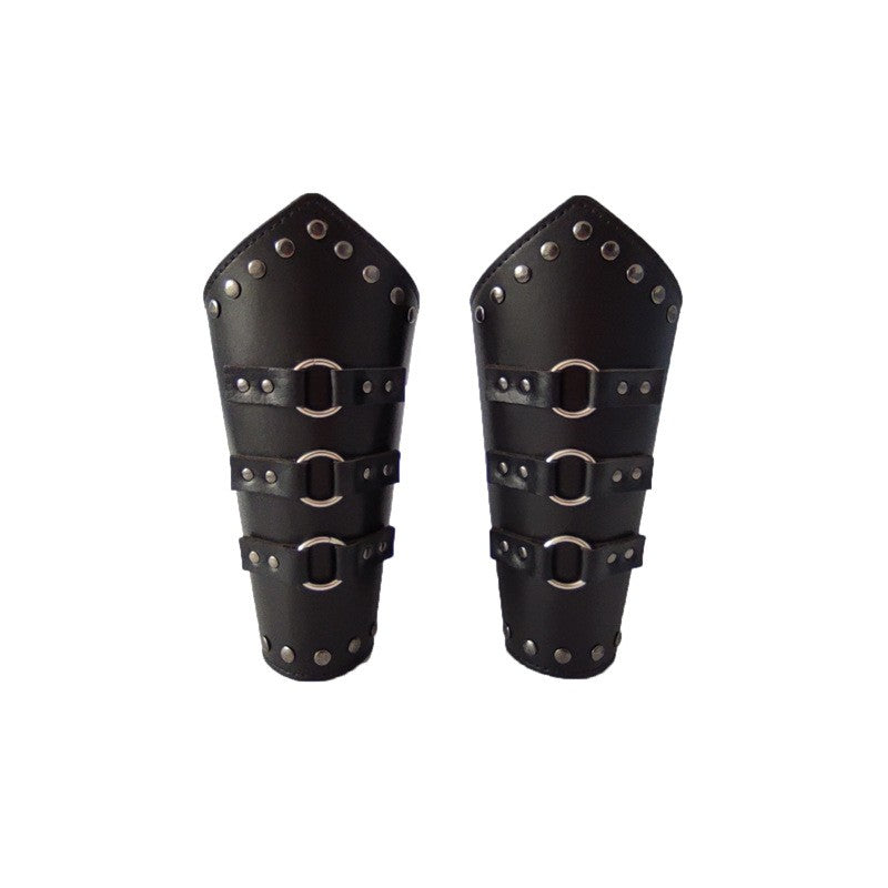 Punk Hip Hop 1Pc Cosplay Leather Armor Arm Cosplay Bracer Pirate Knight Gauntlet Wristband Bracer Accessories New Men's Bracelet