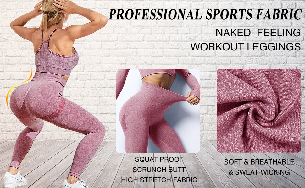 Gradient Leggings Fitness Women High Waist Workout Jogging Leggins Push Up Pants Gym Tights Stretch Energy Sportswear