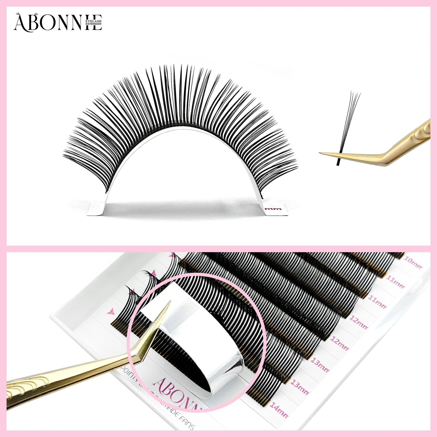 Abonnie 5D Flower Lashes Spikes Eyelash Extensions Fluffy Volume Fans