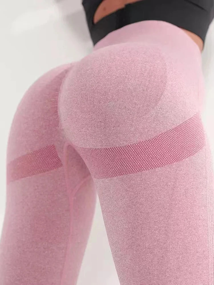 Gradient Leggings Fitness Women High Waist Workout Jogging Leggins Push Up Pants Gym Tights Stretch Energy Sportswear