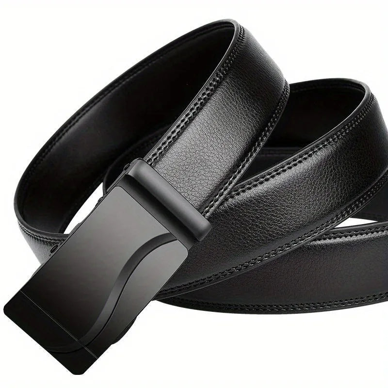 Men Belts Automatic Buckle Belt PU Leather High Quality For Men