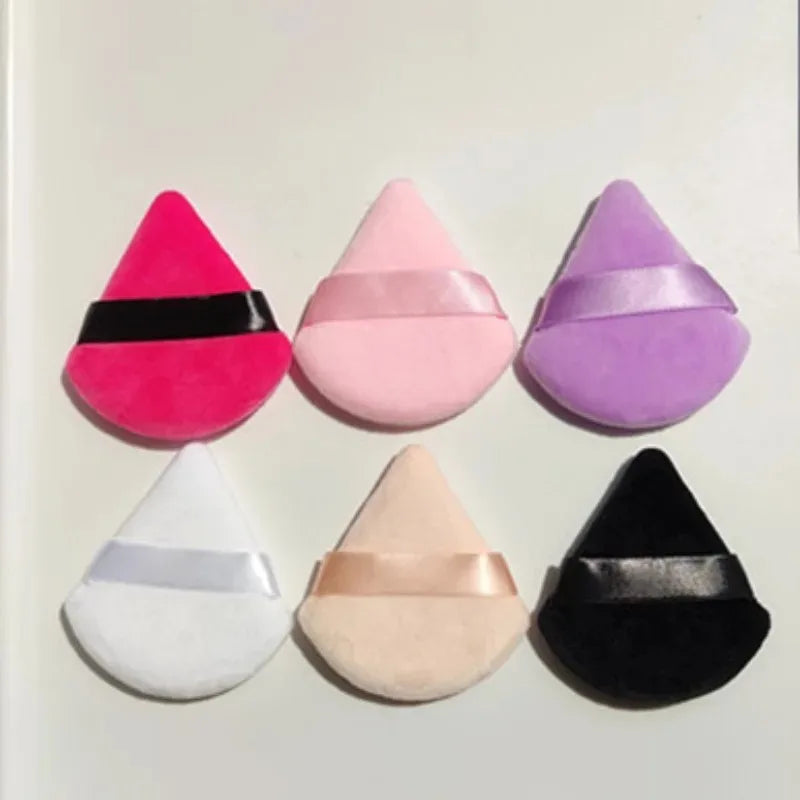 Triangle Velvet Powder Cosmetic Puff Colored Soft Smooth Dry Use Makeup Sponge Puff for Women Beauty Washable Face Makeup Tools