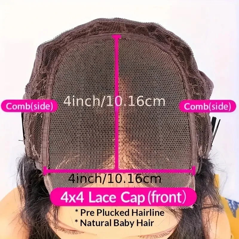 Bob Wigs Black Short Straight 180% Density Bob Wig 4x4 Lace Wig 100% Remy Human Hair For Women Human Hair