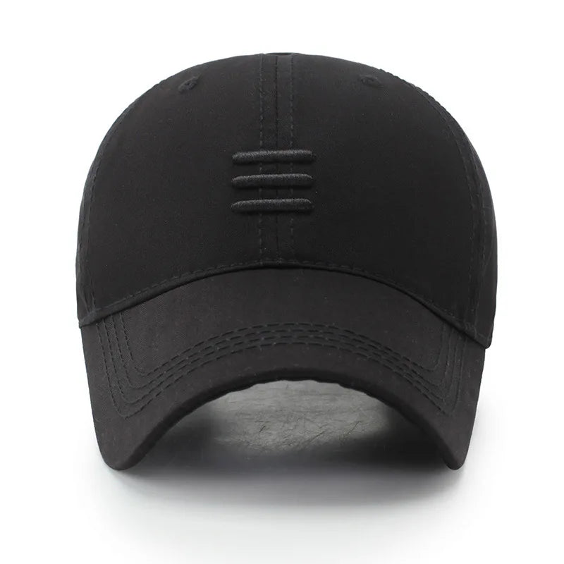 Three Horizontal Lines Embroidery Baseball Caps Spring and Autumn